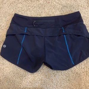 Lululemon Navy shorts with blue details